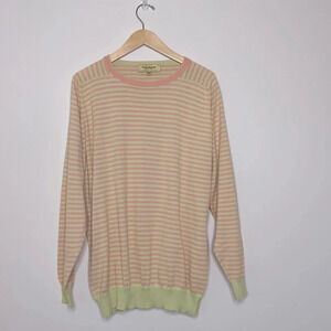 Paul Stuart Cotton Striped Crewneck Sweater luxury preppy layers ultra soft